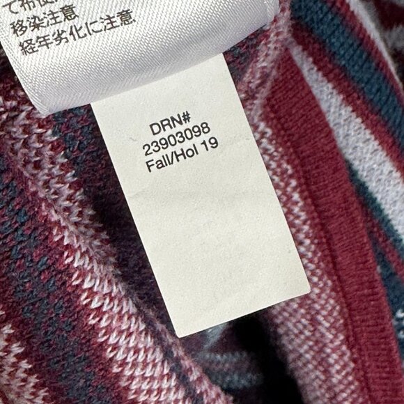 Eddie Bauer Engage Fair‎ Isle Burgundy Purple Quarter Zip Pullover Sweater Large - Picture 10 of 15